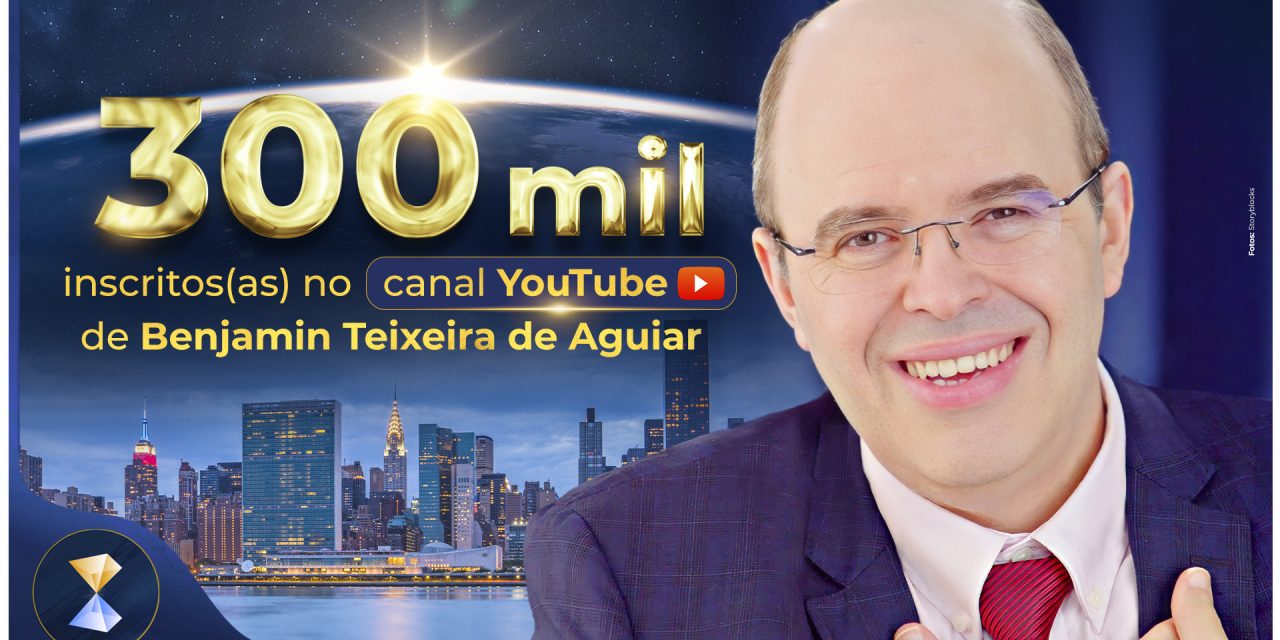 300 mil inscritos(as) no canal YouTube de Benjamin Teixeira de Aguiar