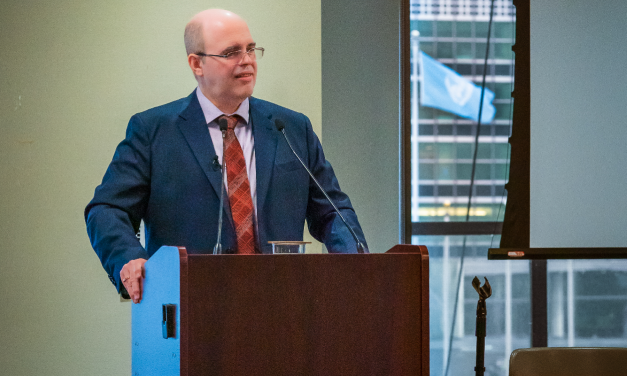 Benjamin Teixeira de Aguiar, em sua palestra na CSW67 da ONU