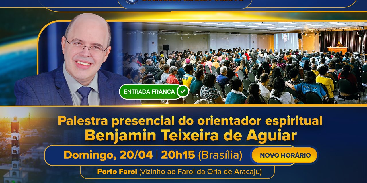 Novidades nas palestras públicas do orientador espiritual Benjamin Teixeira de Aguiar