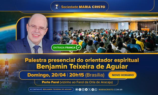 Novidades nas palestras públicas do orientador espiritual Benjamin Teixeira de Aguiar