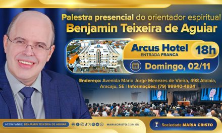 É amanhã! No Arcus Hotel, às 18h – Espiritualidade e cristianismo de vanguarda – palestras do orientador espiritual Benjamin Teixeira de Aguiar