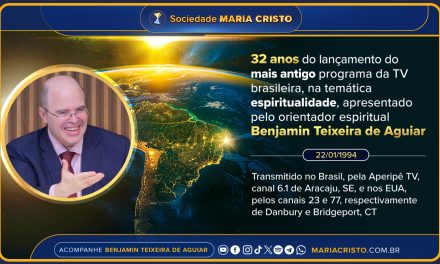 32 anos do lançamento do mais antigo programa da TV brasileira, na temática espiritualidade, apresentado pelo orientador espiritual Benjamin Teixeira de Aguiar