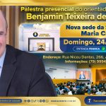Na nova sede da Sociedade Maria Cristo, às 18h – Palestra presencial do orientador espiritual Benjamin Teixeira de Aguiar