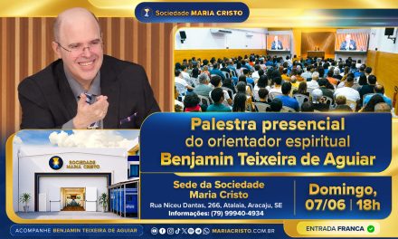 Na sede da Sociedade Maria Cristo, às 18h – Palestra presencial do orientador espiritual Benjamin Teixeira de Aguiar