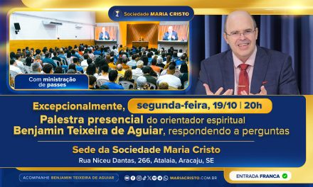 Palestra presencial do orientador espiritual  Benjamin Teixeira de Aguiar, respondendo a perguntas.