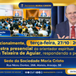 Palestra presencial do orientador espiritual  Benjamin Teixeira de Aguiar, respondendo a perguntas.