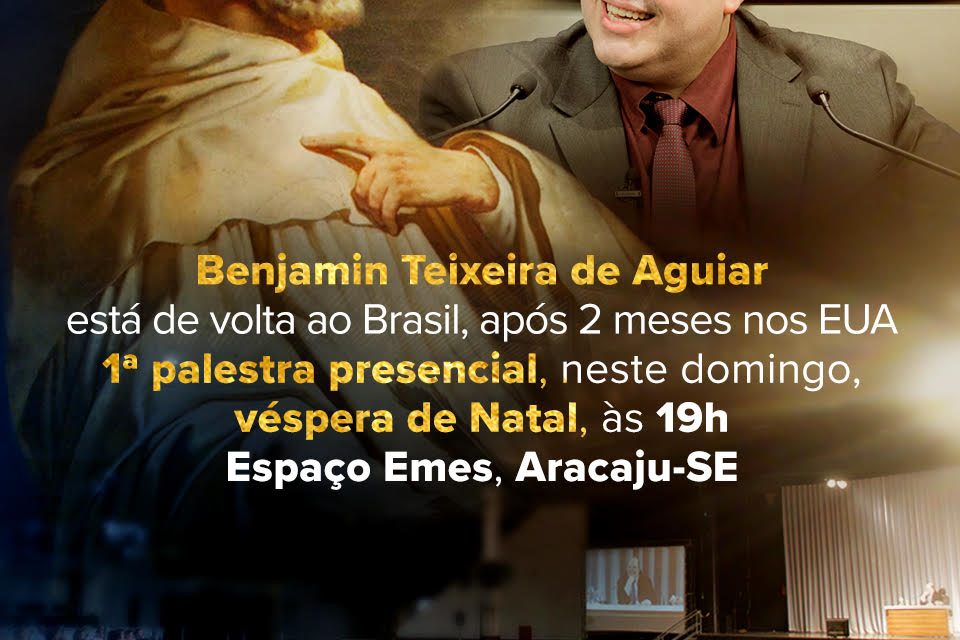 1ª palestra pública do líder espiritual Benjamin Teixeira de Aguiar, depois de seu retorno dos Estados Unidos