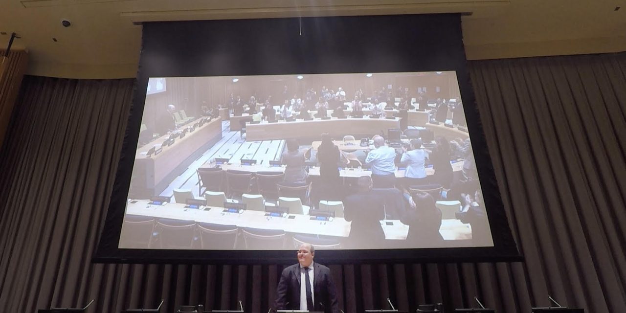 Em palestra domingueira de Benjamin Teixeira de Aguiar, exibição de sua 5ª conferência na sede mundial da ONU