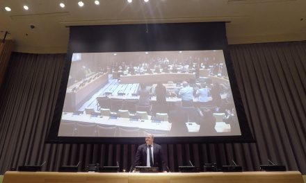 Em palestra domingueira de Benjamin Teixeira de Aguiar, exibição de sua 5ª conferência na sede mundial da ONU