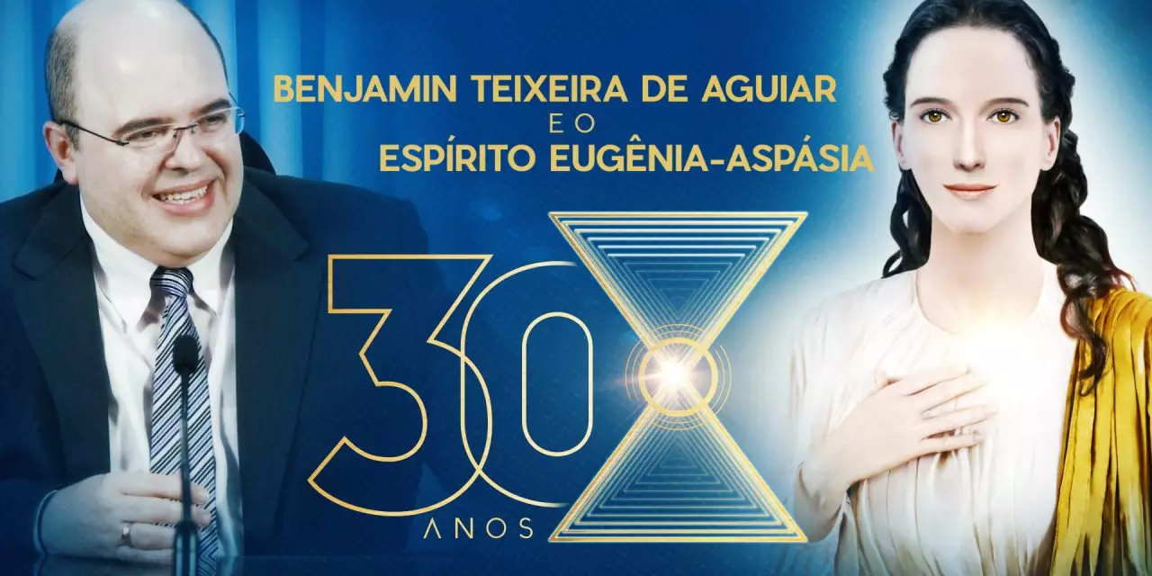 A chegada emocionante de Benjamin Teixeira de Aguiar no evento de celebração dos 30 anos de sua atividade mediúnica com a Mestra Espiritual Eugênia-Aspásia, em 15 de abril de 2018