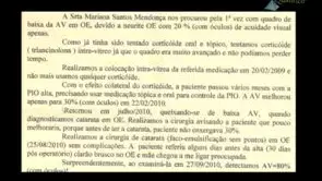 De Quase Cega de um Olho para uma Visão Praticamente Normal, Após um Místico “Clarão” Dentro do Globo Ocular… “Como se Fora o Sol”… o “Sol” de Maria Santíssima e Suas Graças Abundantes, em Nossas Vidas e na de Nossos Entes Queridos – Testemunho de Maria José Campos e sua sobrinha, Mariana Mendonça, bem como do Dr. Raul Andrade, que lê e interpreta os exames e pareceres da autoridade em oftalmologia, Dr. Mário Ursulino (respeitado, nacional e internacionalmente), em cujo laudo técnico, aqui apresentado, declara o evento como “Surpreendente!”